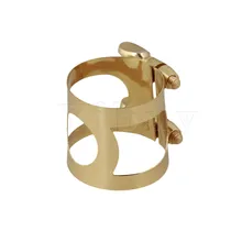 Yibuy позолоченный металл тенор Лигатура для саксофона с двухвинтовой регулировкой