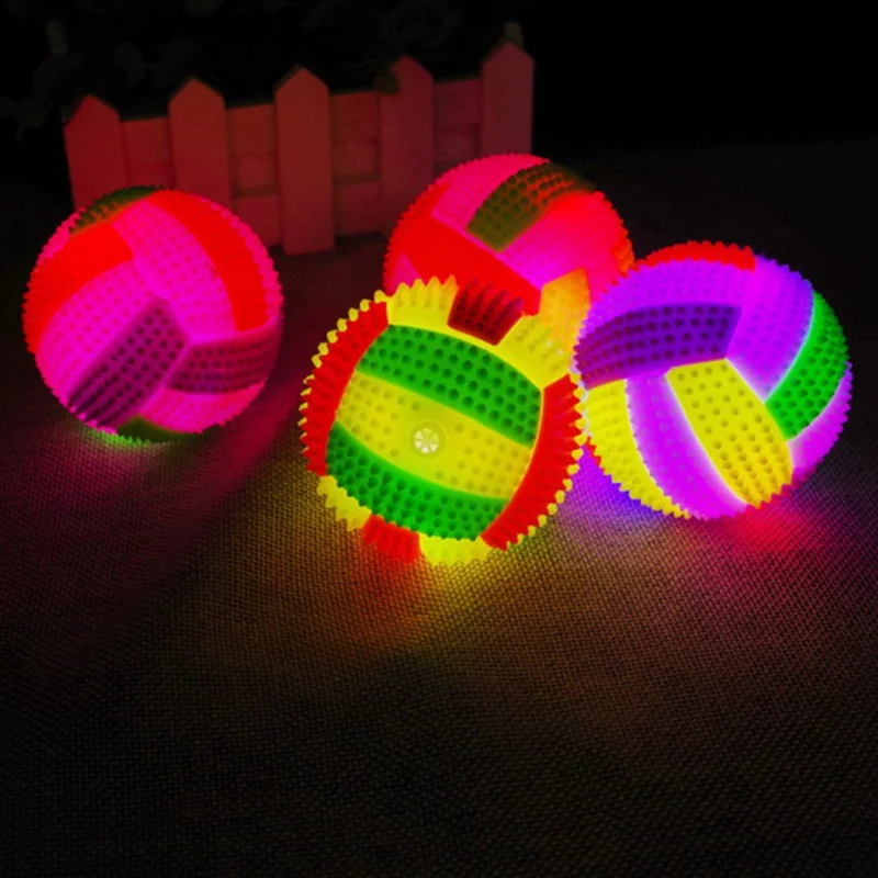 

Funny Kids Toy Football Bouncy Ball Toy Luminous Flashing Funny Toy Chew Squeak Toy