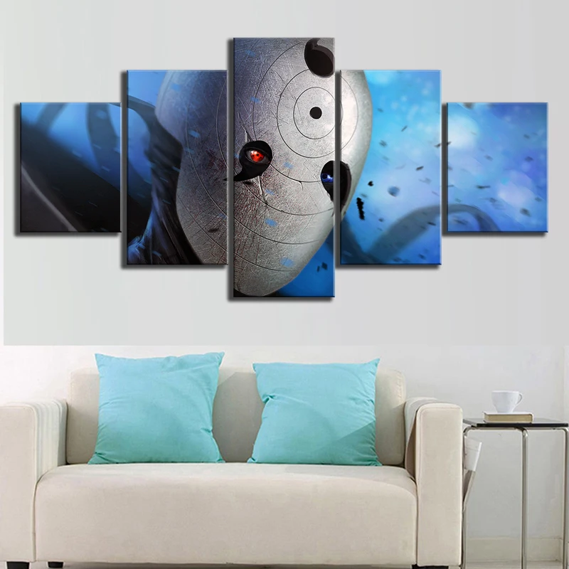 

5 Panel Canvas Printed Naruto Sasuke Animation Poster Home Decor For Living Room Picture Wall Painting Modern Canvas Wholesale
