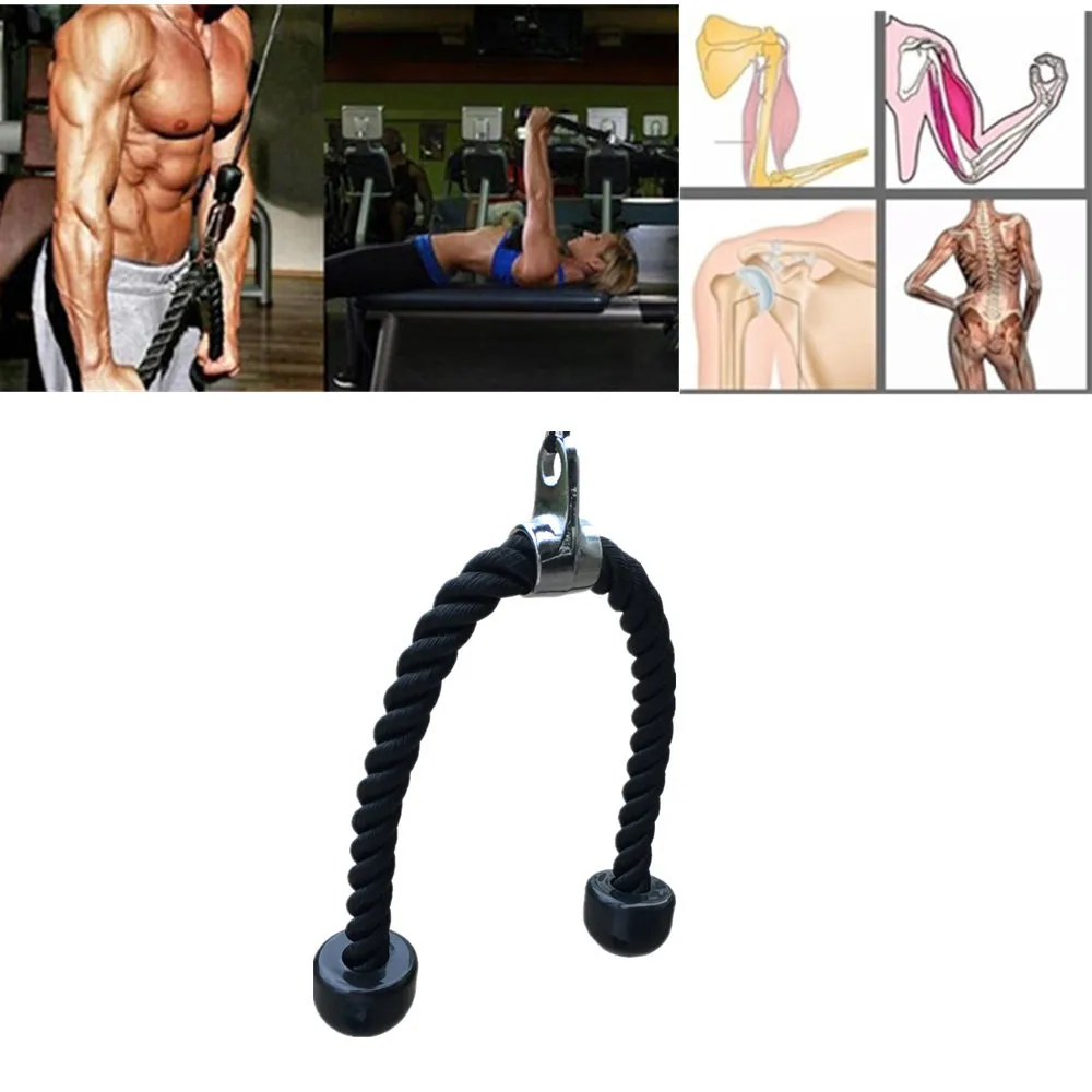 

68cm strong nylon Deluxe Tricep Rope Pull Down Easy to Grip & Non Slip Fitness Tricep Rope Hand Gripper Strengths 30