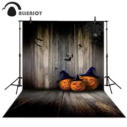 Allenjoy фотографии фоном паутина деревянный пол темно-тыква огни photocall студии реквизит фотографии fotografia