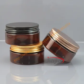 

80g brown PET Can with Gold/black/bronze aluminum Lid,Plastic Canning Jar Plastic Can Food Can 80ml container