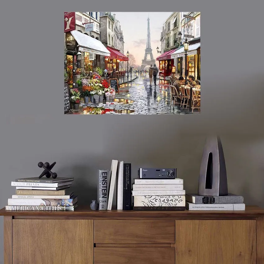 Europe City Street Painting By Numbers DIY Handpainted Christmas Gift Abstract Coloring By numbers On Canvas Wall Decor No Frame 1