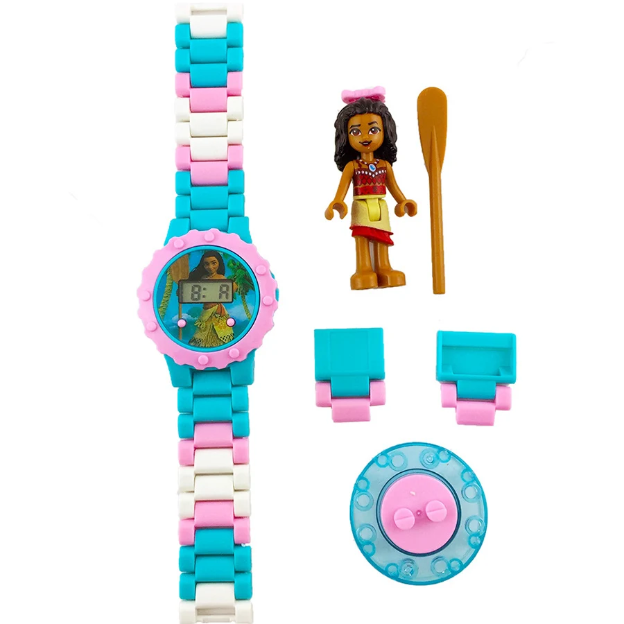 Princess Watch Building Blocks Queen Elsa Anna Figures Bricks Toys for Children Compatible LegoING NinjagoINGLY Watches Gift