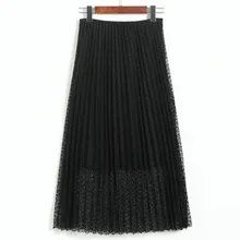 Для женщин юбки весенняя, летняя шифоновая раза половина Высокая талия тонкая длинная юбка сезон женское Плиссированное модные, пикантные юбки