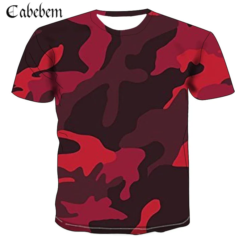 

Red/Grey/Purple/Army Green Camouflage Clothing 3D Printed Tshirt Men/Ladies Leisure Camouflage Short Sleeve T-shirt Asian Size