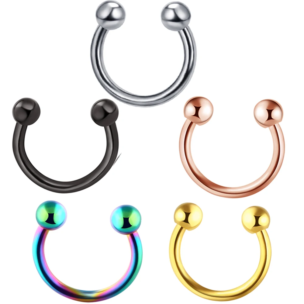 

TIANCIFBYJS Sexy Nose Rings Hoop Tragus Earring Stainless Steel Nose Lip Stud Body Jewelry Piercing Cartilage 1pcs for Woman Man