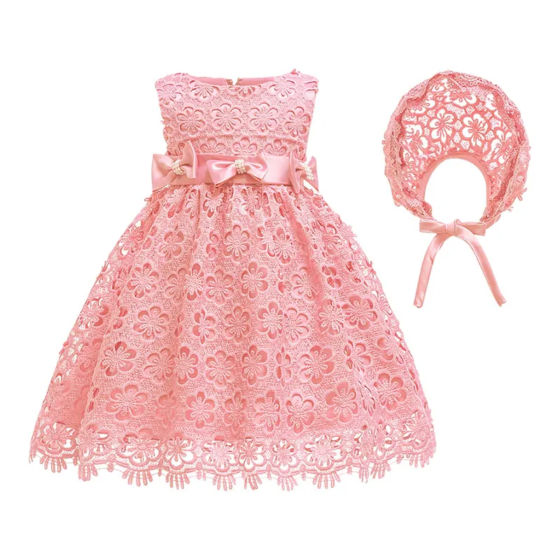 Baby Girl Dress for 0-24M 1 Year Baby Girls Birthday Dresses for Infant Petals Tulle Vestido Party Princess Dress With Hat
