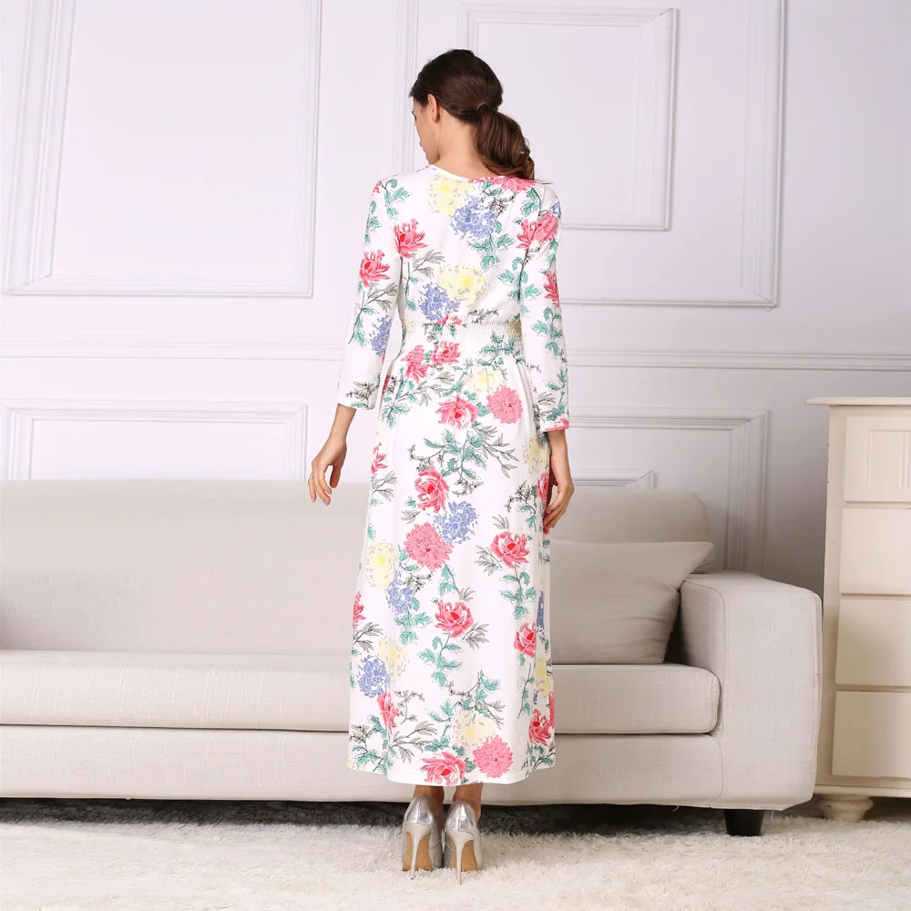 Emotion Moms NEW Floral Cotton Blend Maternity Clothes Lactation Dress Long Breastfeeding Dresses For Pregnant Women