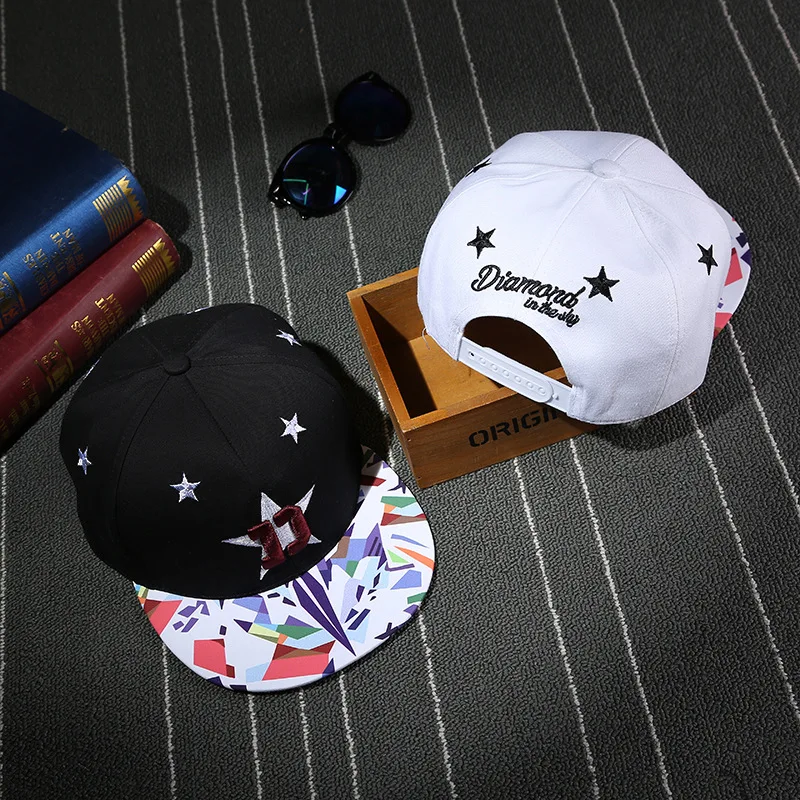 Модная Звезда D вышивка кепки в стиле хип-хоп для женщин мужчин и мальчиков шляпа Печать Искусство Snapback шапки женские хип хоп шляпы солнцезащитные, кепки BKX509