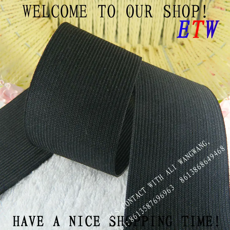 

Free shipping ! The thicken Black Knitting Elastic Tape 12mm, Elastic Stretch Webbing, 20 yards/Roll for wholesale and retail