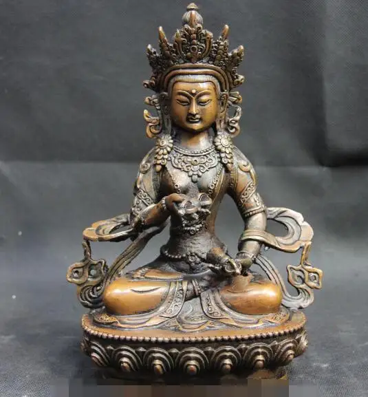 

S6228 Tibet Buddhism Bronze Copper Fane Vajrasattva Vajradhara God Bodhisattva Statue D0317