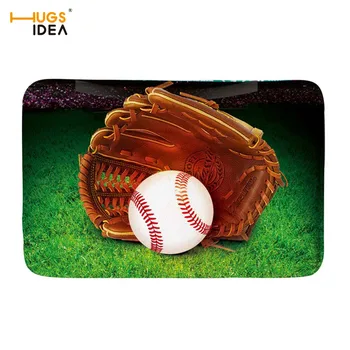 

HUGSIDEA Creative Carpet for Living Room Softball 3D Printing Mats Home Decorative Flannel Floor Rugs Bathroom Non-slip Carpets