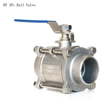 Шаровой клапан из нержавеющей стали от 1 1/" до 2" SS304 с виниловой ручкой, шаровые клапаны SS304 3 шт