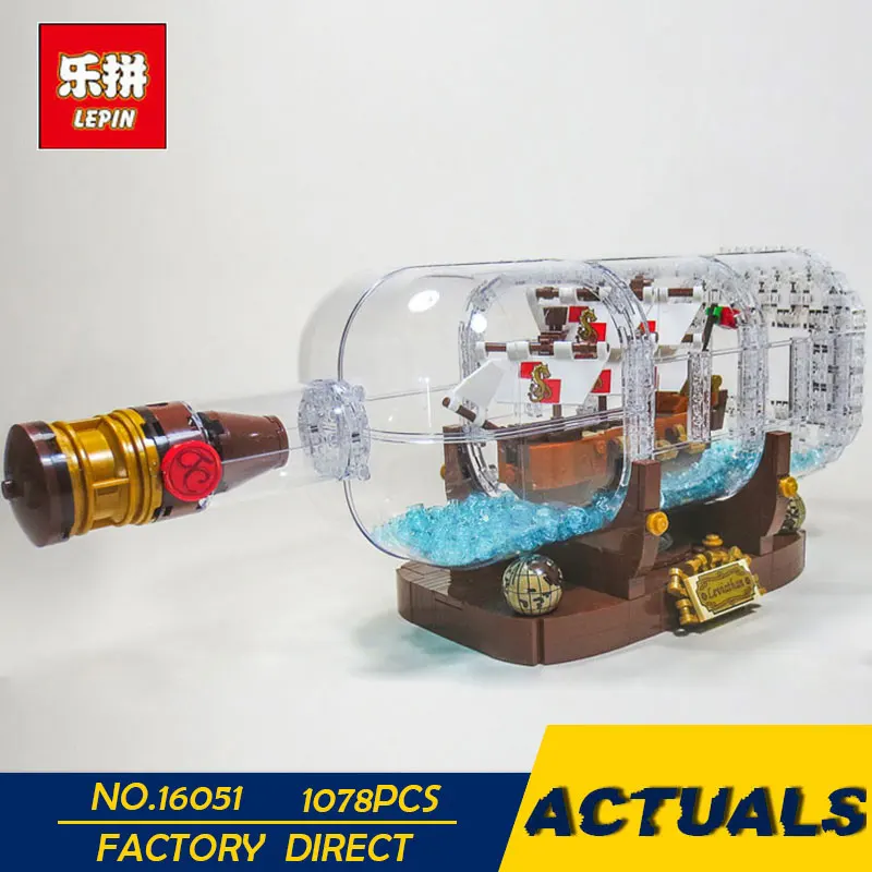

LEPIN 16051 New 1078Pcs Movie Series The 21313 Ship in a Bottle Set Building Blocks Bricks Birthday Gifts Toys