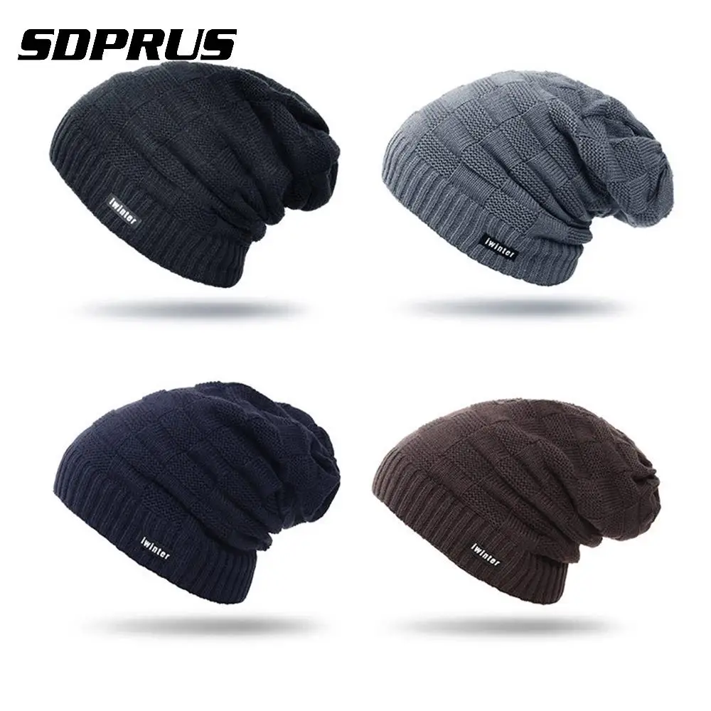 SDPRUS 1PC Winter knitting Hats Beanie Cap Warm Hat Head Caps Cozy wool ...