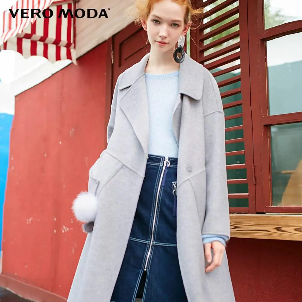 Vero Moda шерстяное двустороннее шерстяное пальто на одной пуговице большого размера | 318327503 - Цвет: Lt. grey mel.