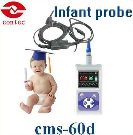 

Oximetro de dedo Infant SPO2 Monitor& pulse oximeter with free software and larger color screen cms 60d+Free Shipping