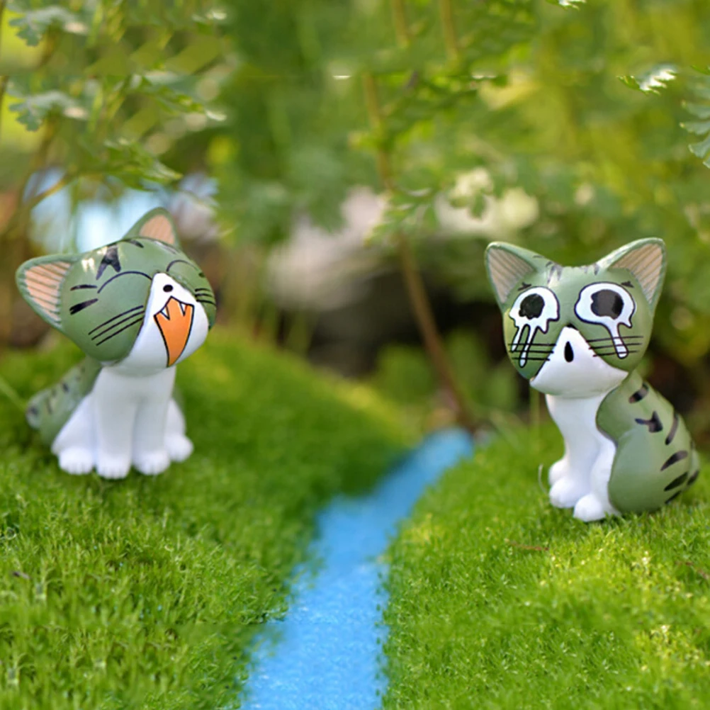 8 шт Kawaii cheir Cat миниатюрная фигурка сказочные миниатюрные фигурки японского аниме детская фигурка мир фигурки