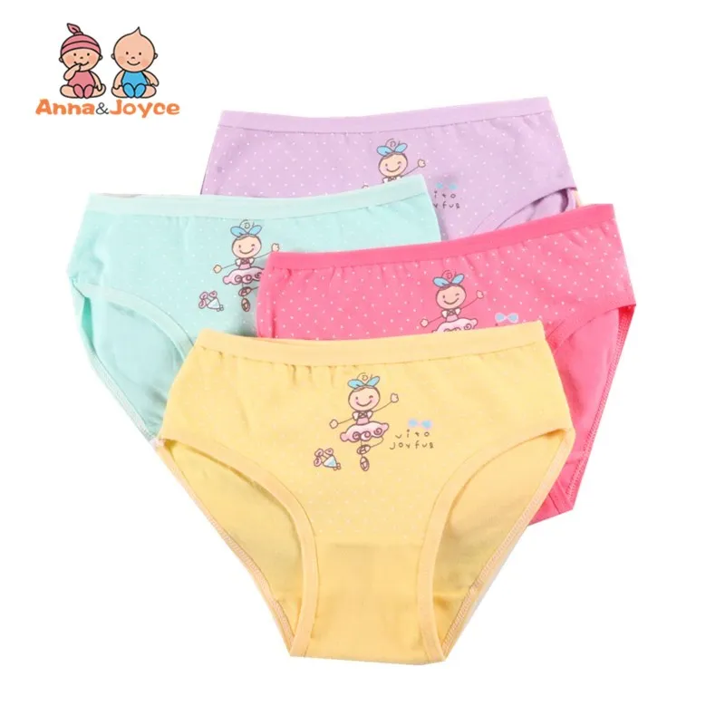 

6pcs/lot 100% cotton dot cartoon girls briefs underwear triangle pants suitable for 2-10 years girl TNN0059