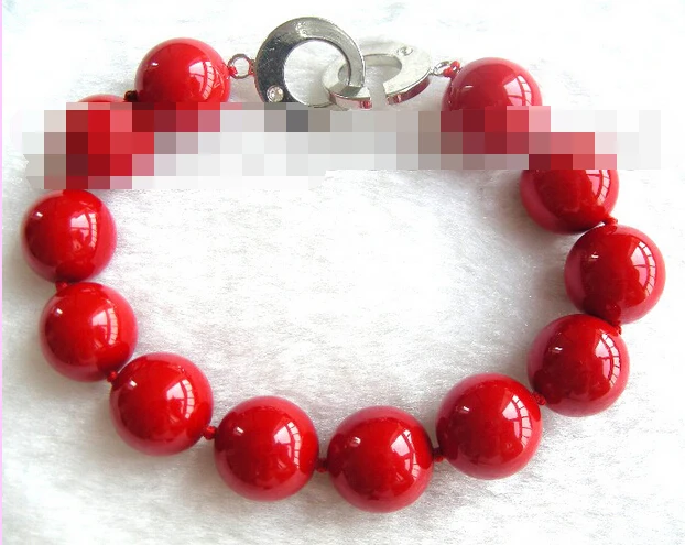 

free shipping 03770 red round seashell pearls bracelet
