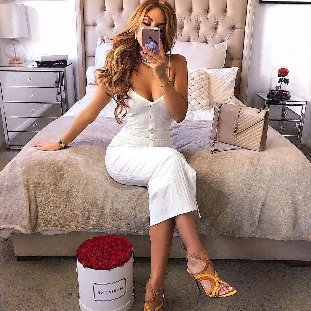 

Long Summer Dress Sling Strap Deep V-Neck Sexy Mid-Waist Nightclub Rivet Bandage Black White Grey Dress Celebrity Elegant Dress