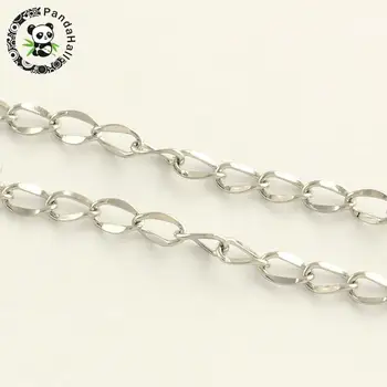 

304 Stainless Steel Curb Chains, for Necklace Making, Soldered, Stainless Steel Color, 4x2.7x0.5mm; about 50m/roll