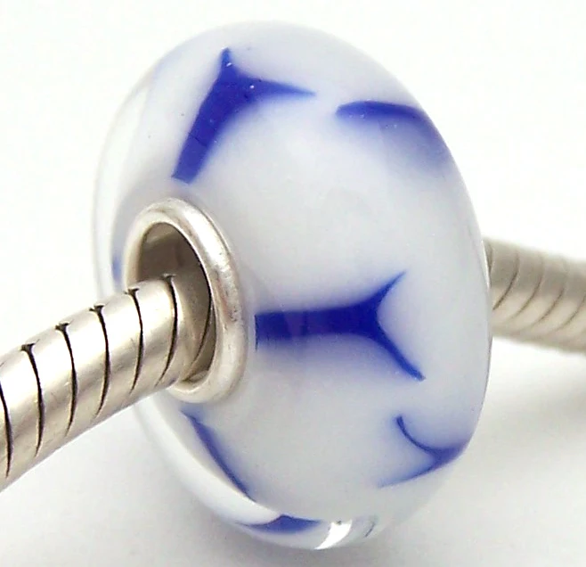 

PJG1012 100% S925 Sterling Silver Beads Murano Glass beads Fit European Charms Bracelet charms diy jewelry Lampwork GlassBeads