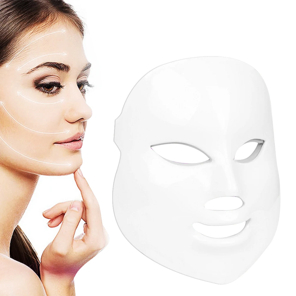 

LEDGLE LED Facial Mask Skin Rejuvenation Therapy Device Photon Light Mask with 7 Modes, White