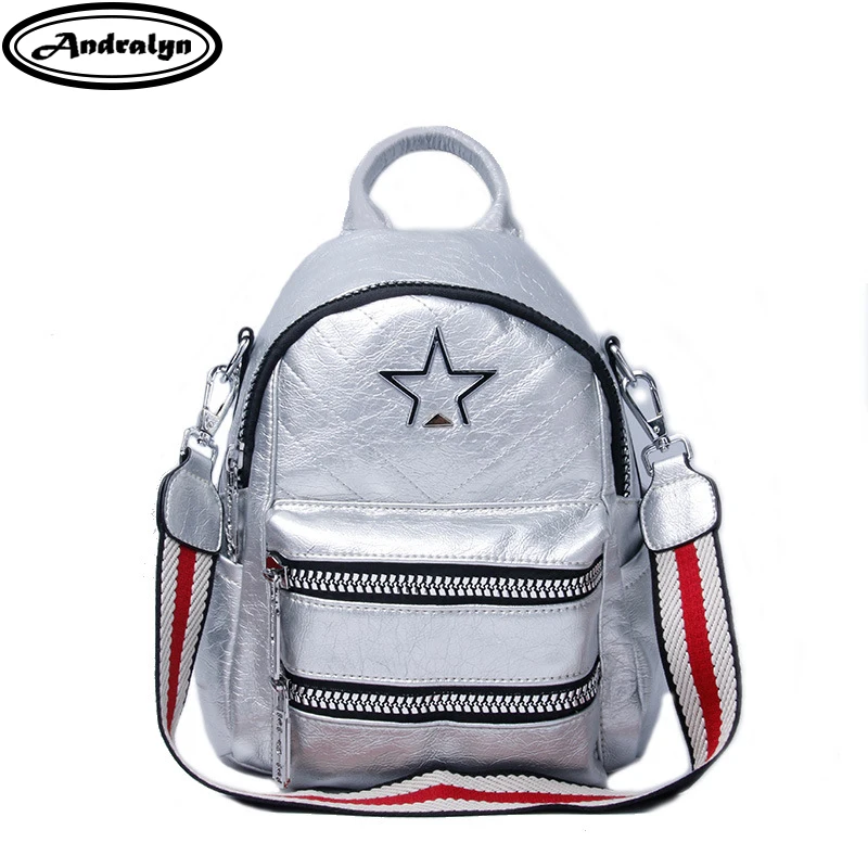 

Andralyn Bright PU Leather Backpack Women's Small Backpacks 2019 New Large Capacity School Shoulder Bag for Girl Travel Mochilas