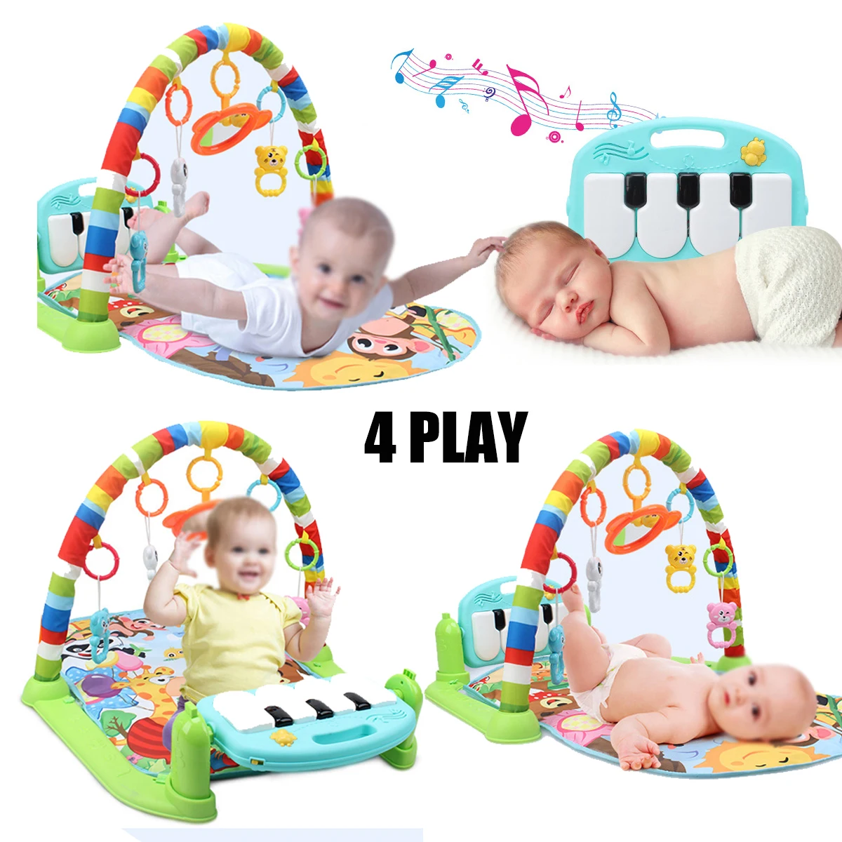 

Baby Soft Playmat Piano Musical Sleep Lullaby Activity Fitness Gym Mat Kid Sleeping Safety Blanket Christmas Gift for Boy Girl