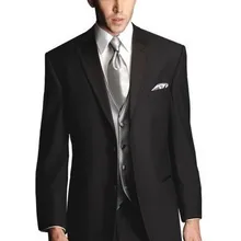 Новое поступление две кнопки Черный Жених Смокинги для женихов Для мужчин свадебные костюмы для выпускного Жених(куртка+ Брюки для девочек+ жилет+ галстук) k: 860