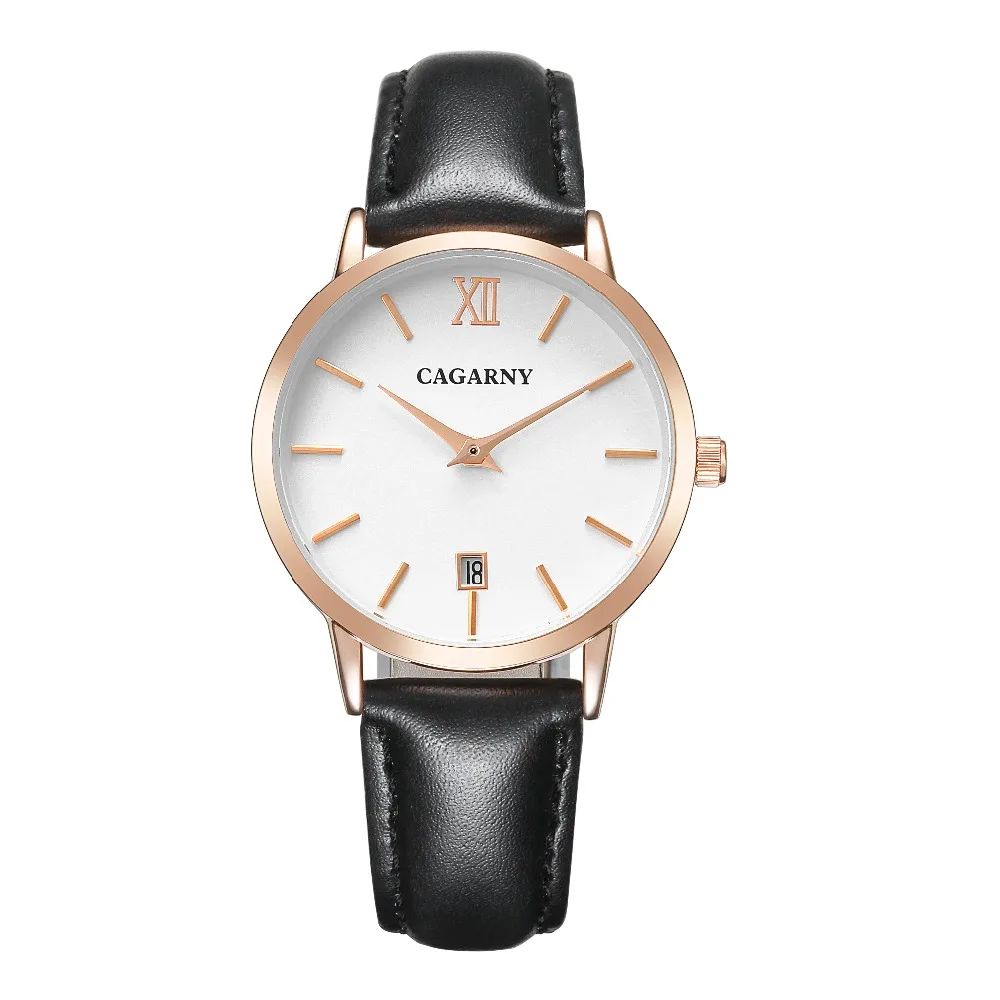 CAGARNY Women's Quartz Watch Automatic Date Fashion Luxury Trend Retro Girl Leather Strap Simple Japanese Movem Movement Relogio |