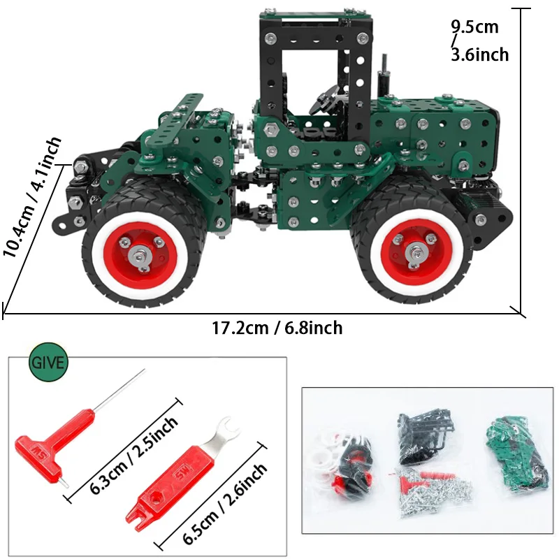 DIY 3D металлическая головоломка из нержавеющей стали самолет грузовик экскаватор модель строительной машины Строительные наборы забавные игрушки для детей - Цвет: Tractor