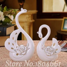 Горячие керамические Swan Home Decor ремесла украшения комнаты керамические каваи орнамент фарфоровые статуэтки фигурки животных украшения
