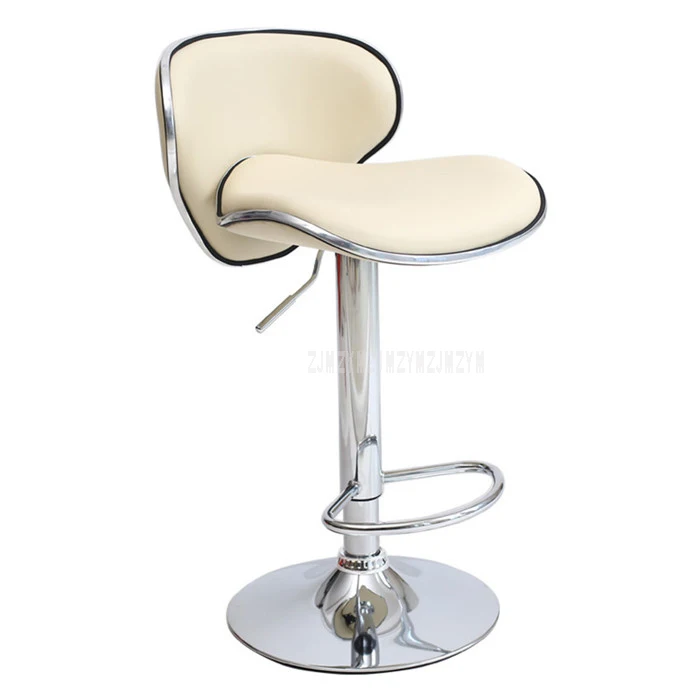 Нержавеющая сталь поворотный барный стул на стойке вращающийся 58-78 см регулируемая высота высокий барный стул со спинкой Мягкая Подушка - Цвет: Белый рис