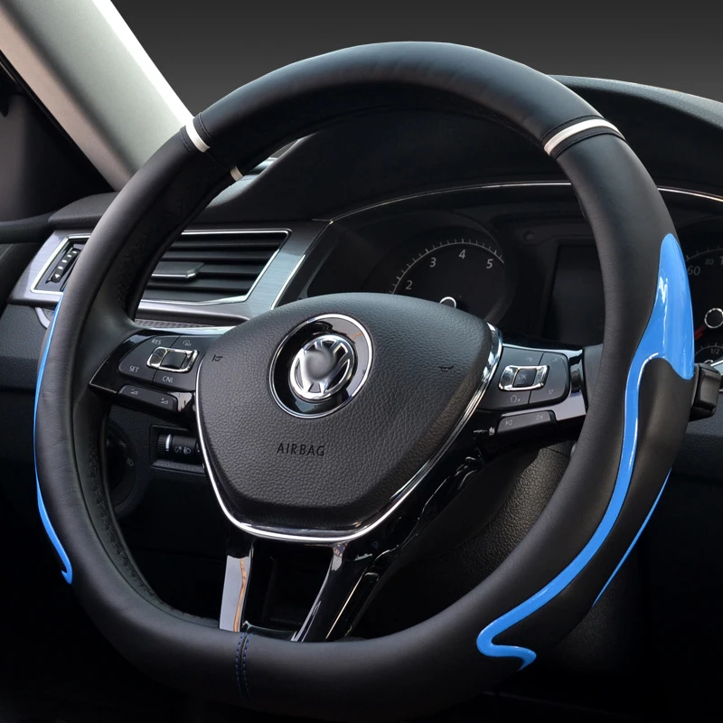 

Чехол рулевого колеса автомобиля топ из искусственной кожи против скольжения Универсальный