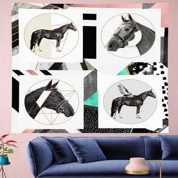 

Personality Geometric stripe abstract wall hanging structure horse Tapestries hippies Psychedelic Wall carpet Hanging Home Decor
