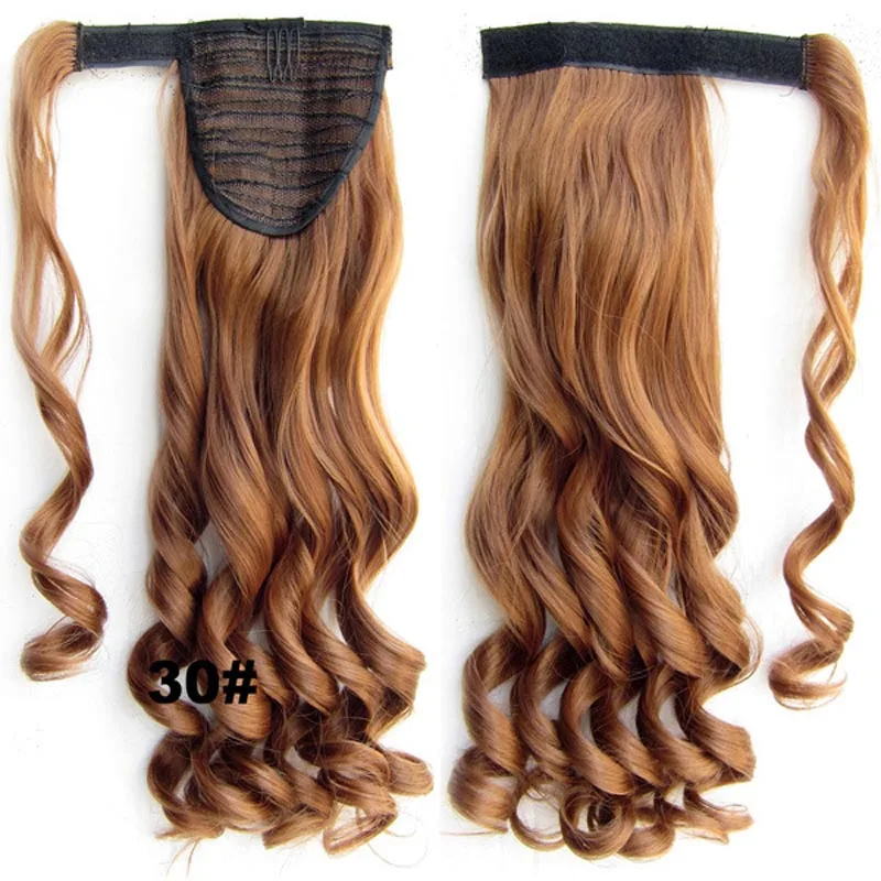 jeedou Ponytail Wavy Hair Black Color Wrap Around Ponytail Extensions Synthetic Hair Ribbon Trend Undone and Messy