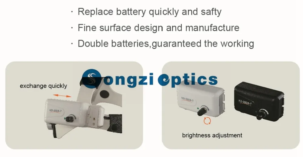 Высокая яркость, KD202A-7 3 Вт 7 часов постоянного тока Хирургическая фара медицинский Налобный фонарик Цветовая температура: 6000 K