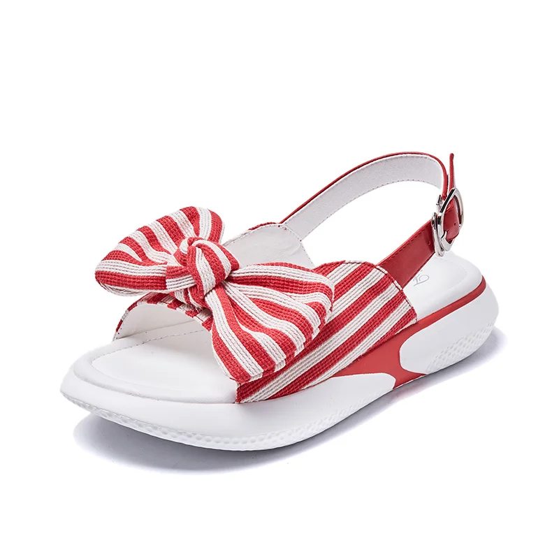 

New Women's Sandal Butterfly Shoes Woman Rear Strap Sandals Summer Shoes Sweet Flats Lace-up Ankle Strap Sandalias Mujer 2019
