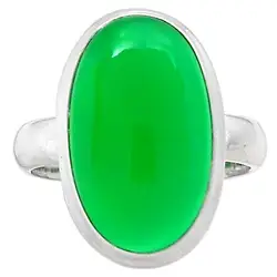 Lovegem натуральная кольцо зеленого оникса 925 пробы серебро, Размеры: 8,5, AR2282