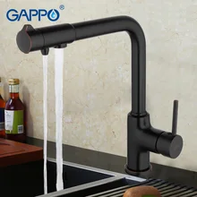 GAPPO filtro de agua grifos de agua mezclador de fregadero de La Cocina Negro Grifo purificador de Agua del grifo grifo de Latón torneira Mezclador G4390-10