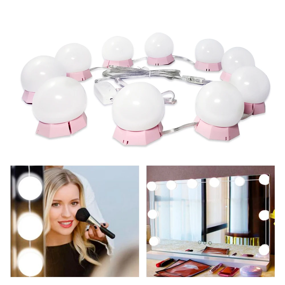 

Oshioner 5V LED Makeup Lamp USB Charging Dressing Table Mirror Vanity LED Light Bulbs Kit Adjustable Bright Wall Lamps