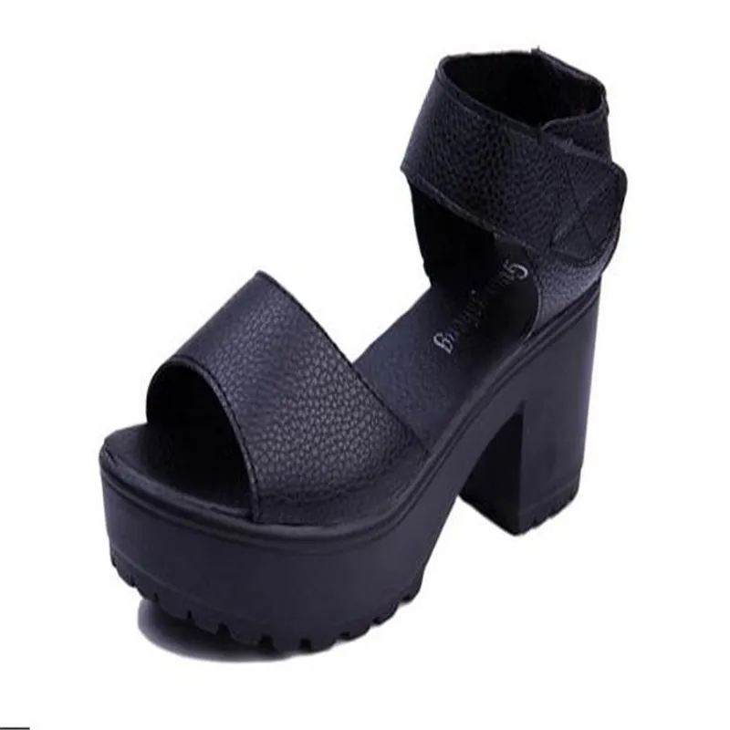 Women Sandals Hook & Loop Platform High Heels Lightweight EVA Cut-Outs Sandals Open Toe Women Sandals