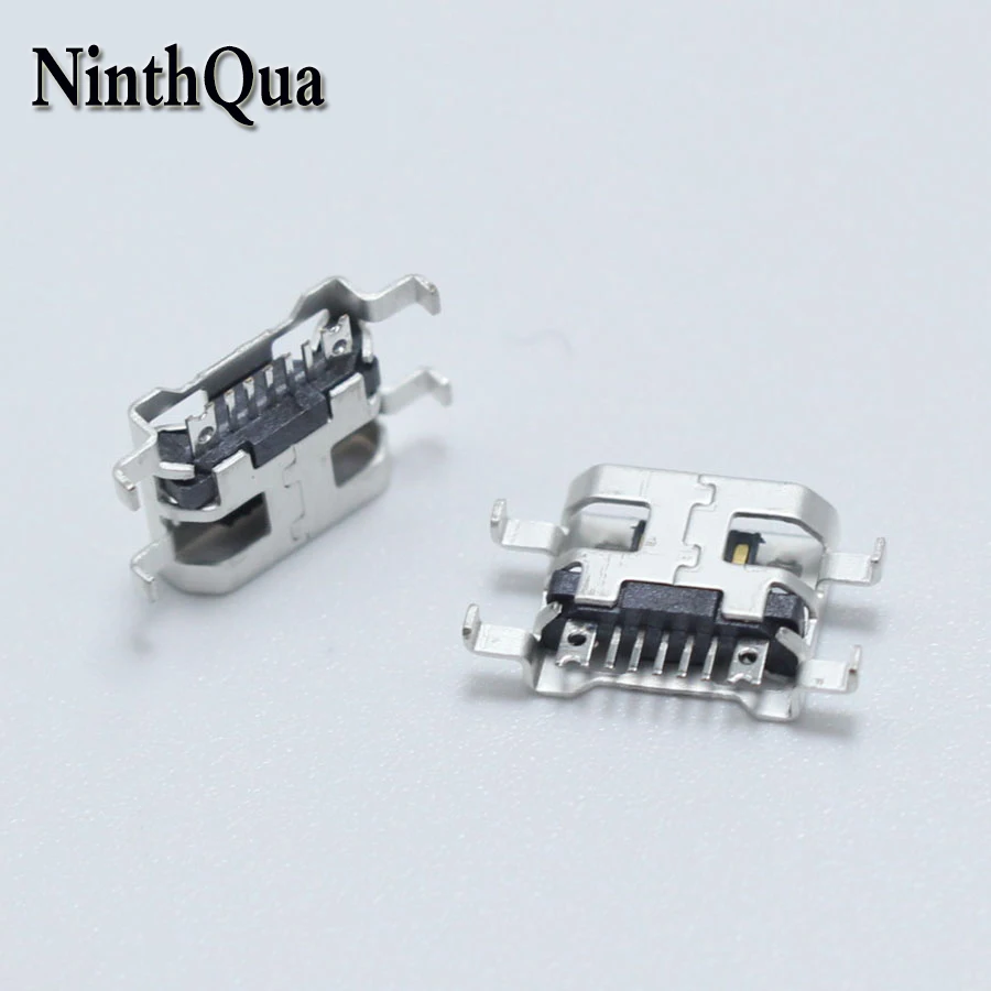 

10pcs Micro USB 5pin jack No Side B Type Flat Mouth without Curling Side Female Socket Connector For Mobile Phone