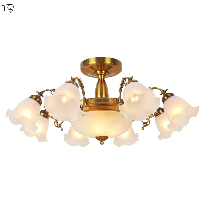

Flower Led Ceiling Light Fixture Bronze Color Creative Modern Simple Living Room Dining Restaurant Bedroom Study Home Decoration
