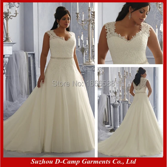 Free Shipping Wd 2904 Lace Closed Back Plus Size Wedding Gowns For