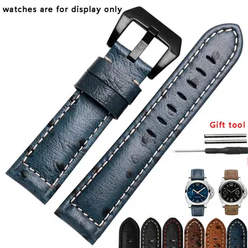 

Genuine leather strap ostrich pattern leather wristband new males luxury for PAM111 411 series watch replacement watch Chain