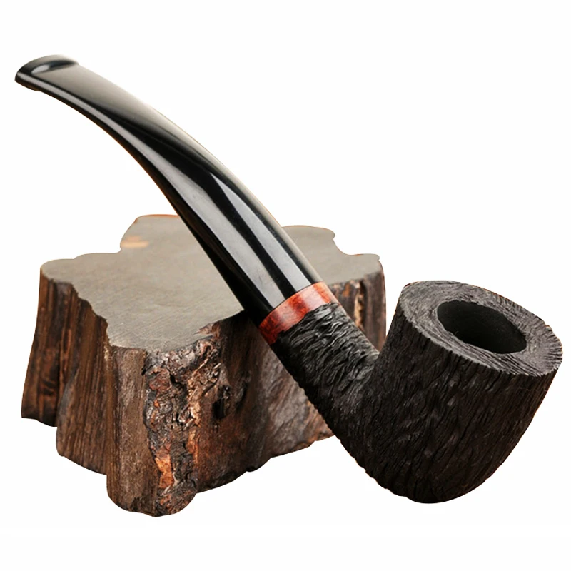 

Wooden Pipes for Smoking Weed Briar Wood Bent Type Pipe Carving Pipes Smoke Tobacco Cigarettes Filter Dismountable Handle Pipe